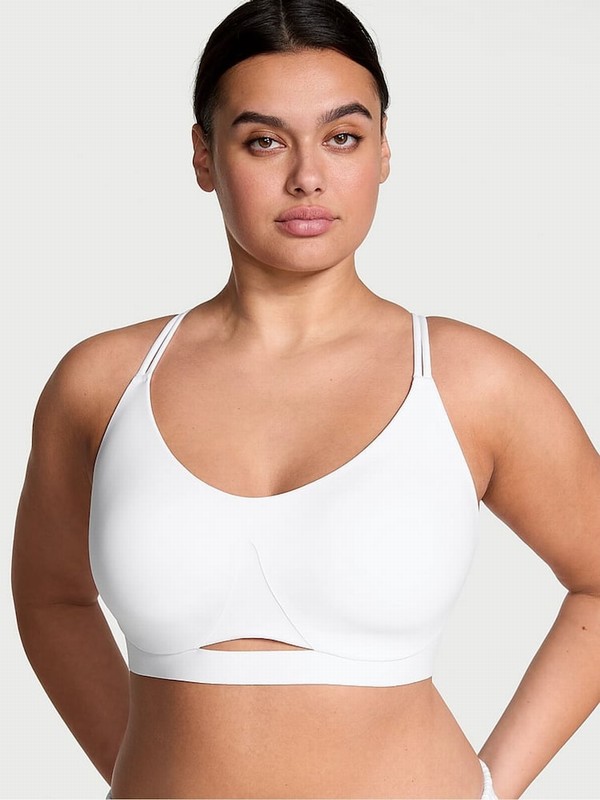 White Victoria Secret VSX Elevate™ Strappy Comfort Low Impact Bras | BNQXC1346