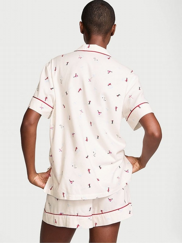 White Victoria Secret VS Skiers Flannel Nightwear | VUIYQ7968
