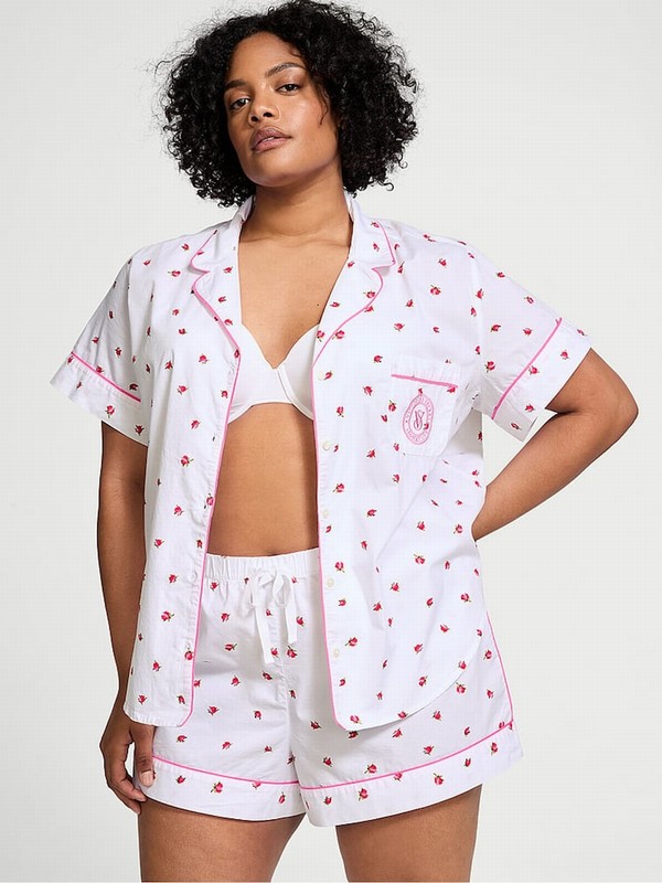 White Victoria Secret Whitebuds Cotton Nightwear | XQABL7238