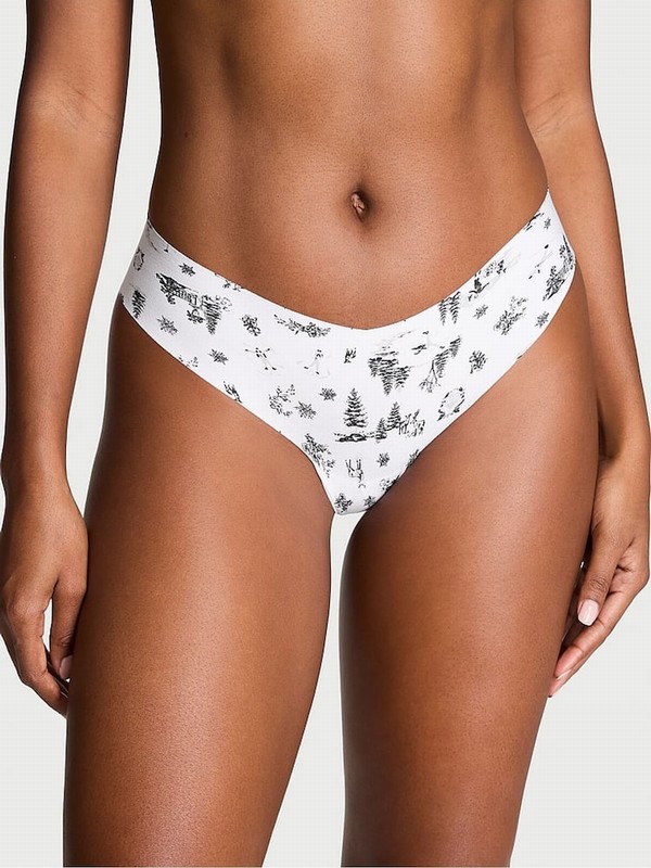 White Victoria Secret Winter Thong Underwear | PHEOK6073