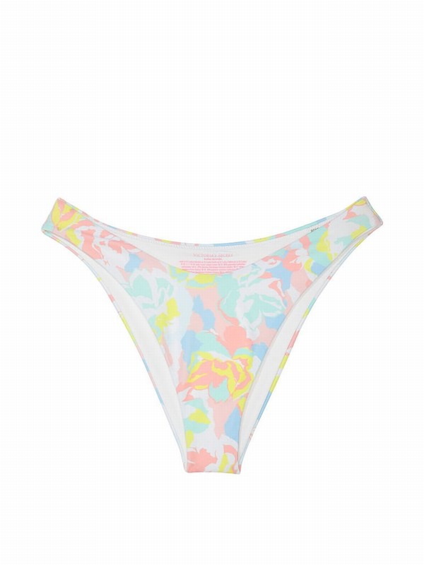 White / Camo Victoria Secret Camo Floral High Leg MixandMatchzilian Bikini Bottom | ZEWOP0967