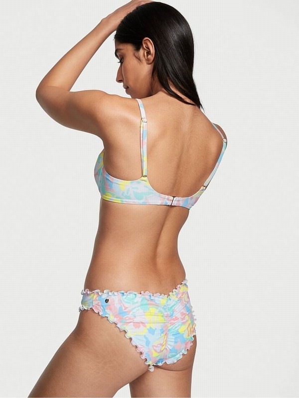 White / Camo Victoria Secret Camo Floral Push Up Bikini Top | XQNHL8765