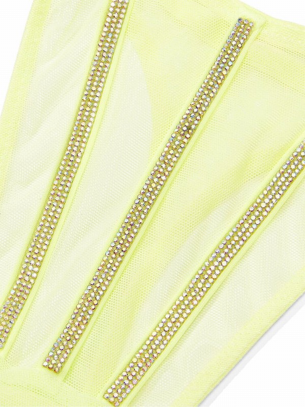 Yellow Victoria Secret Citron Glow Sheer Shine Thong Underwear | OCPYI5903