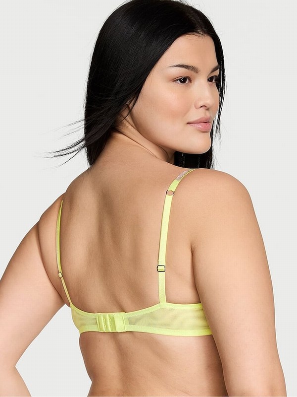 Yellow Victoria Secret Citron Glow Sheer Shine Low Cut Demi Bras | ENPTY3761