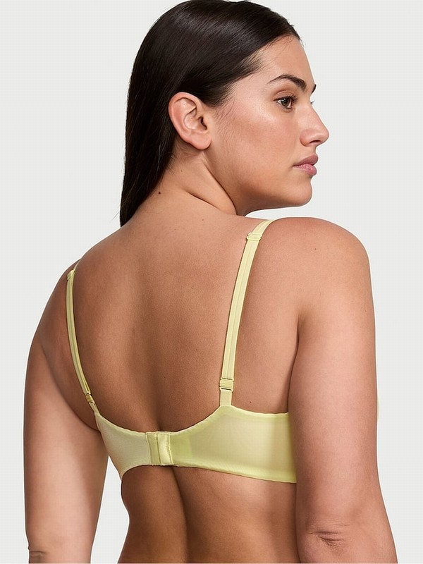 Yellow Victoria Secret Citron Glow Smooth Plunge Push Up Bras | CALNB4938