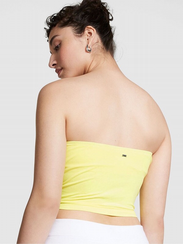 Yellow Victoria Secret Electro Cotton Tube Top Tops | VSTPJ8314