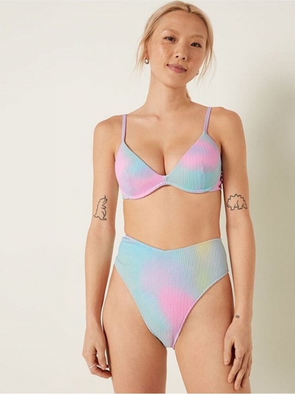 Yellow Victoria Secret High Waisted Crinkle Bikini Bottom | ZRNHY4072