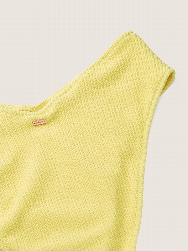 Yellow Victoria Secret Tulip High Waisted Crinkle Bikini Bottom | ZYOTL2943
